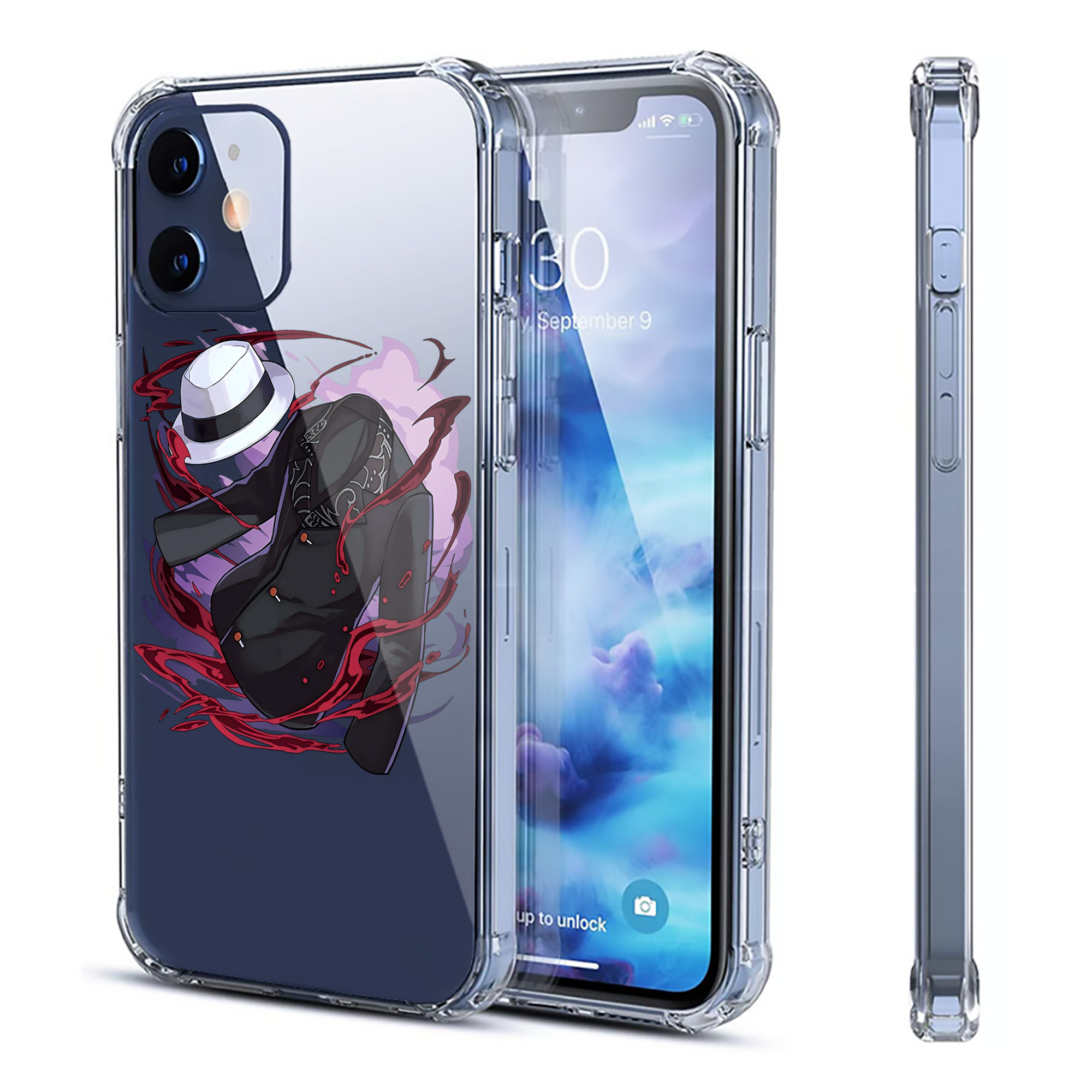 （画像用） 鬼滅の刃（きめつのやいば）鬼舞辻 無惨／きぶつじ むざん Kibutsuji Muzan 【iPhone 12シリーズ対応】透明スマホケース（クリアソフトケース）